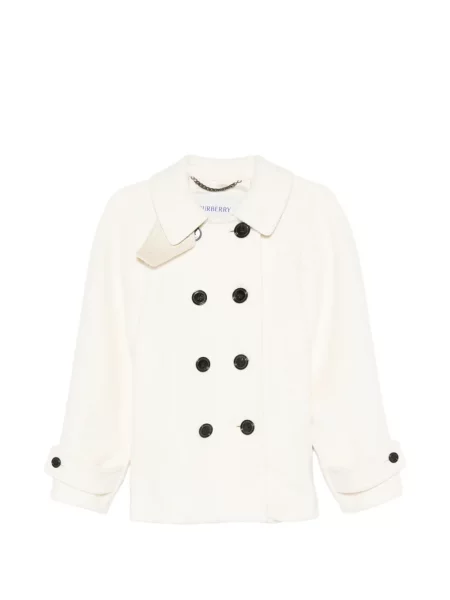 Palton Burberry de lână alb