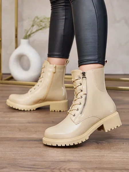 Botine Resti din piele bej