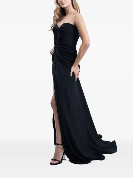 Rochie Monarh drapată fără bretele negru