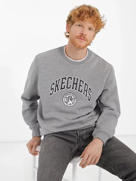 Світшот Skechers Skech-Sweats™ світло-сірий бавовна/поліестер сірий