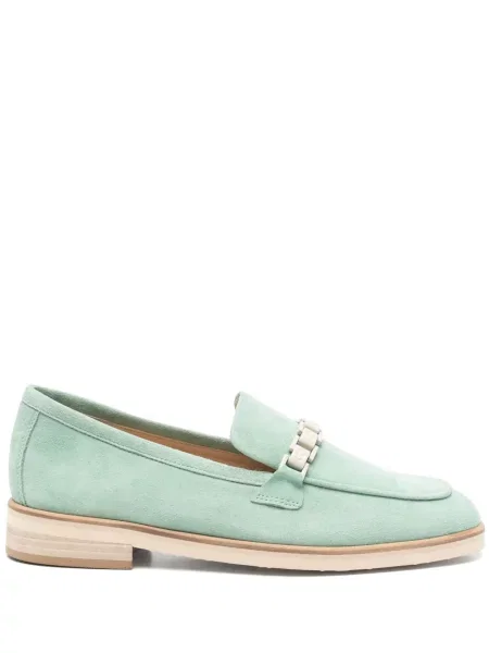 Pantofi loafer Casadei din piele de căprioară verde