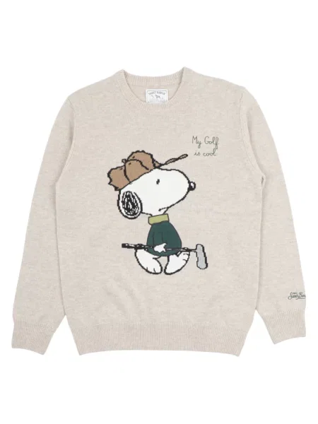 Golf sweter z golfem Saint Barth wełniany beżowy