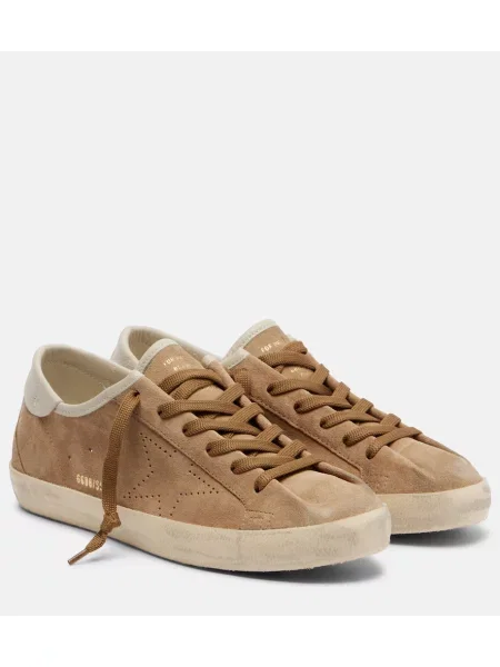 Sneakerși Golden Goose din piele de căprioară bej