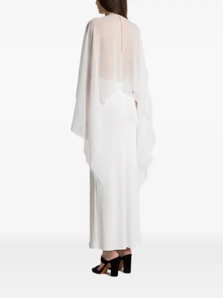 Maxi rochie maxi Alberta Ferretti transparente de costum alb