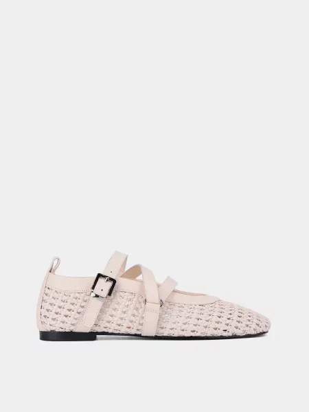 Кожаные балетки Miraton белые