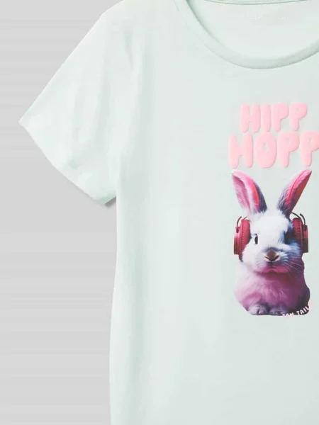 T-shirt o kroju regular fit z czystej bawełny z nadrukowanym motywem Tom Tailor miętowa