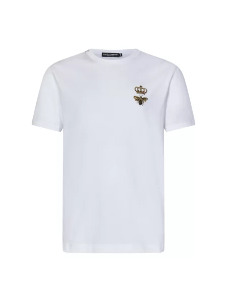 Koszulka Dolce And Gabbana casual żakardowa biała