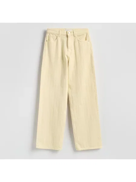 Reserved Proužkované kalhoty yellow jeans žluté