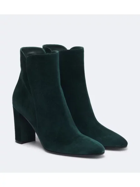 Cizme scurte Gianvito Rossi din piele de căprioară verde