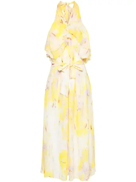 Rochie Msgm cu model floral cu imagine de costum galben