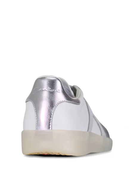 Sneakerși Santoni din piele alb