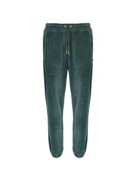 Pantaloni Fila din velur alergare verde