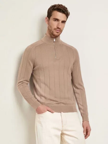 Reiss Svetr Troyer Findlay Z Merino Vlny velbloudí