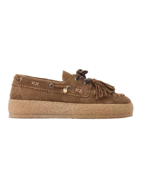Loafersy Via Vai skórzane brązowe