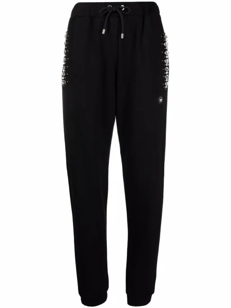 Pantaloni Philipp Plein de cristal alergare negru