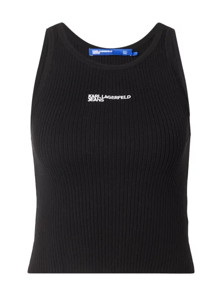 KARL LAGERFELD JEANS Top z naramnicami črna bela