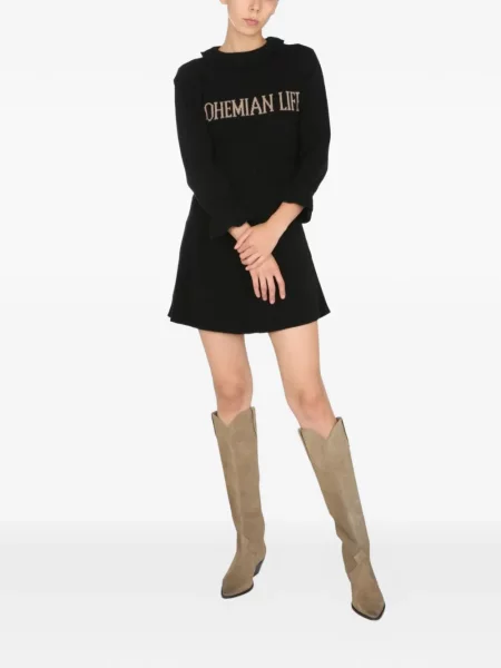 Rochie mini Alberta Ferretti cu volane negru