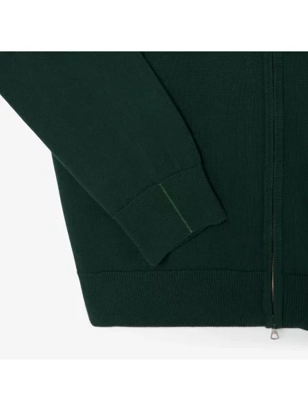 Lacoste Sweter Z Wysokim Kołnierzem I Zamkiem zielony