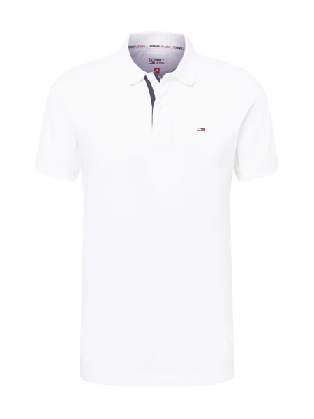 Tommy Jeans Tricou polo Placket alb