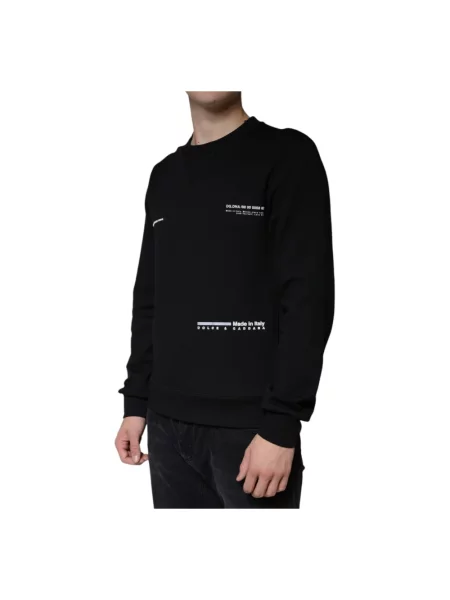 Bluza Dolce And Gabbana z nadrukiem z dekoltem w kształcie litery U czarna