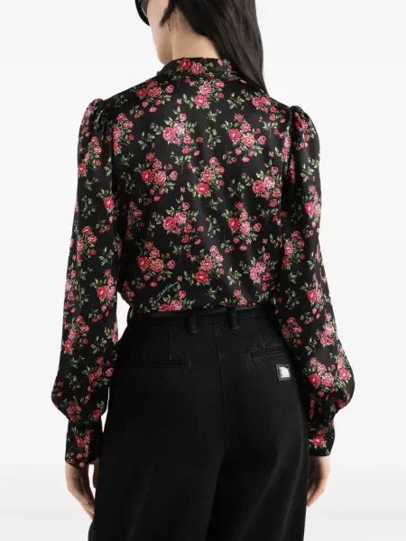 Bluză Dolce & Gabbana cu model floral negru