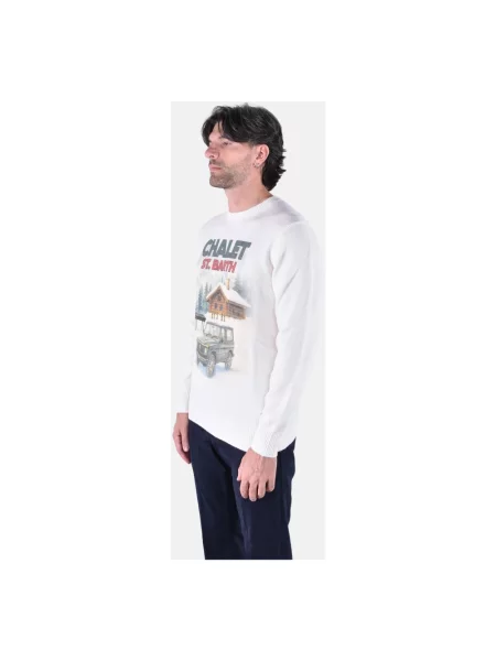 Sweter Mc2 Saint Barth wełniany biały