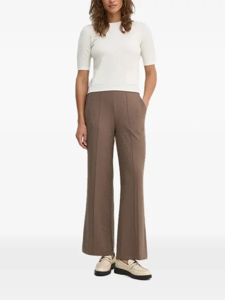 Pantaloni Mos Mosh cu model herringbone maro