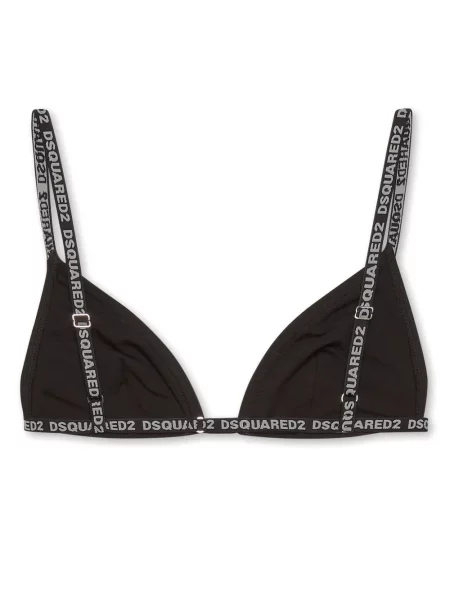 Biustonosz trójkątny Dsquared2 z logo czarny