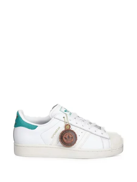 Matlasat sneakerși Adidas Superstar cu autograf din velur gri