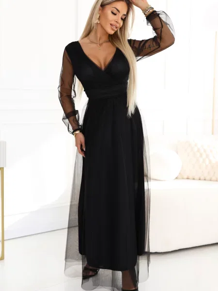 Sukienka maxi Numoco Basic czarna