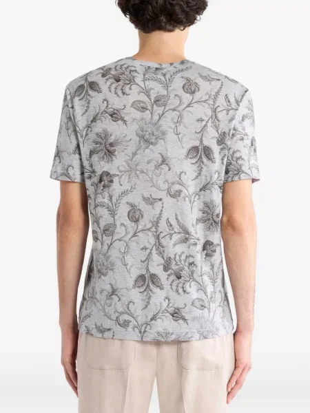 Tricou Etro cu model floral gri
