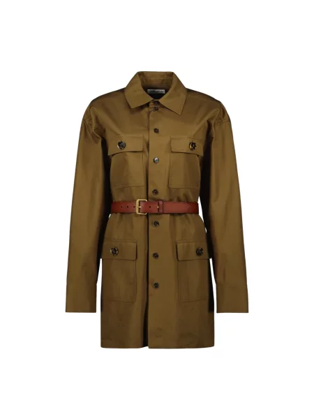 Sukienka koszulowa Saint Laurent brązowa