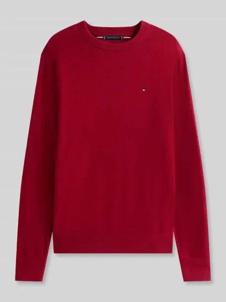 Sweter o kroju regular fit z mieszanki bawełny i kaszmiru Tommy Hilfiger czerwony