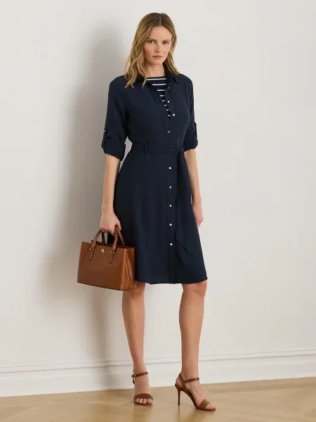 Lauren Ralph Lauren Košeľové šaty KARALYNN námornícka modrá