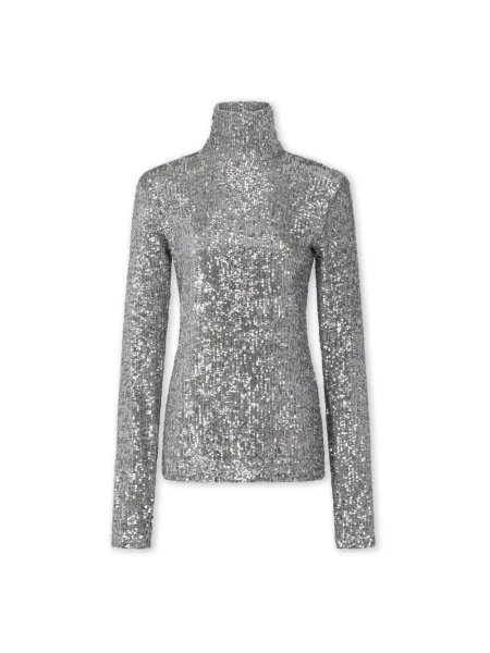 Top Rabanne z cekinami szary