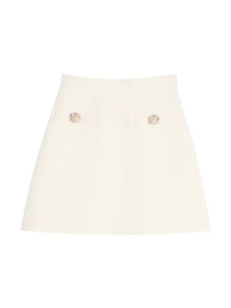 Krótka lniana mała spódnica mini Valentino beżowa