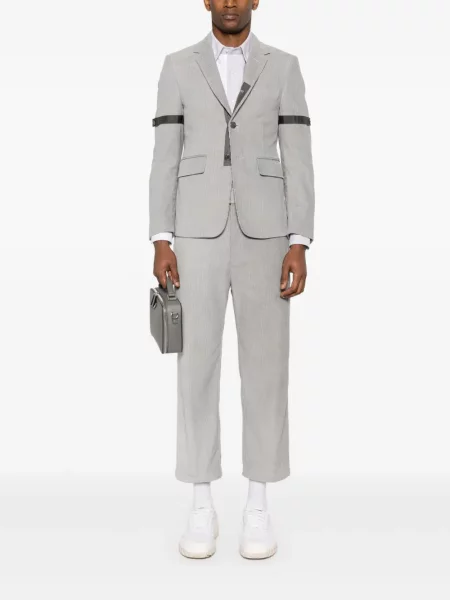 Sacou Thom Browne de catifea cord gri