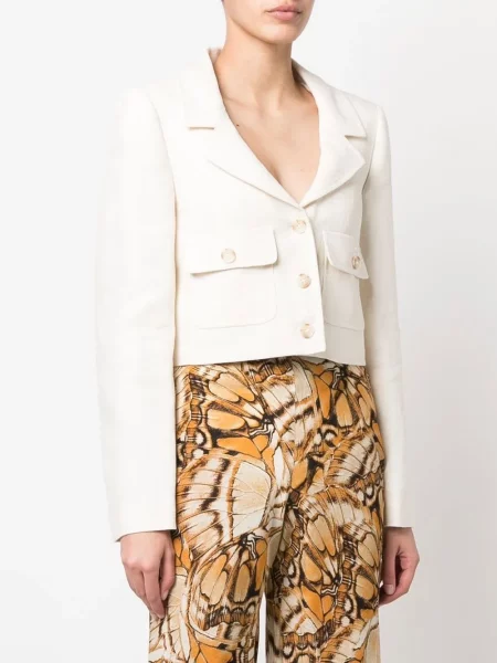 Decupat sacou Alberta Ferretti alb