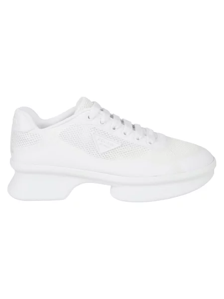 Sneakersy Prada sznurowane z siateczką białe