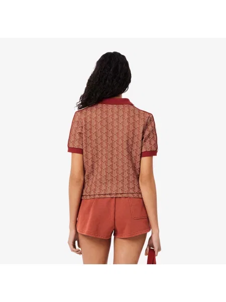 Lacoste поло Monogram коричневе