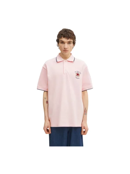 Drôle de Monsieur polo Polo Piqué Slogan Rose różowa