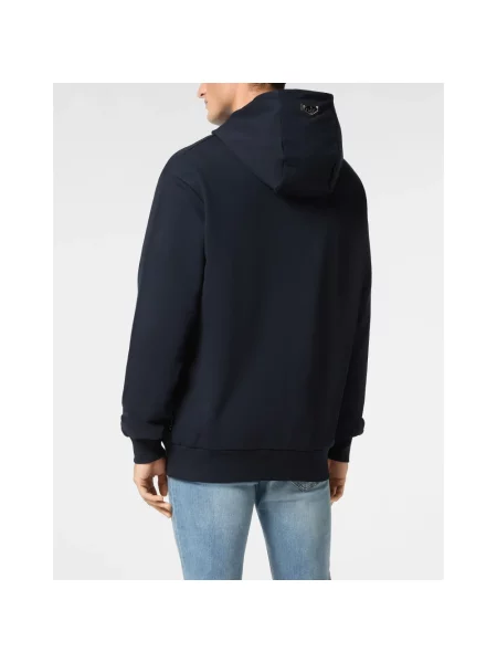 Bluza z kapturem Philipp Plein z kapturem niebieska