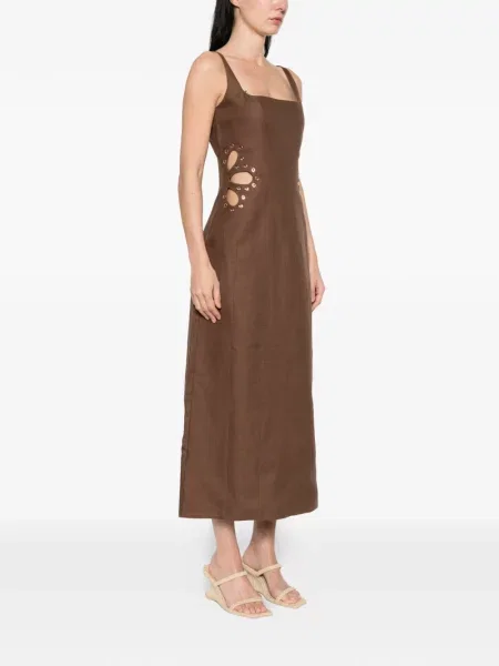Rochie midi Maje până la genunchi de costum maro