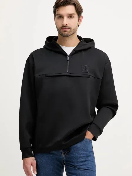 Pulover Calvin Klein s kapuco črna
