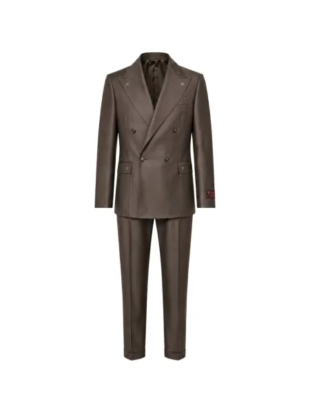 Costum Franzese Collection cu două rânduri de nasturi maro