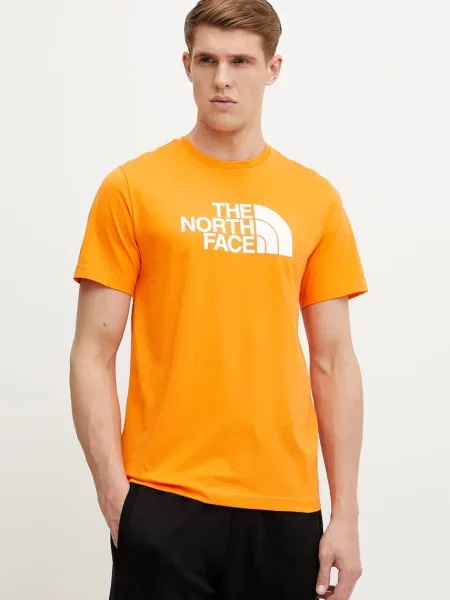 Тениска The North Face Easy с принт оранжево
