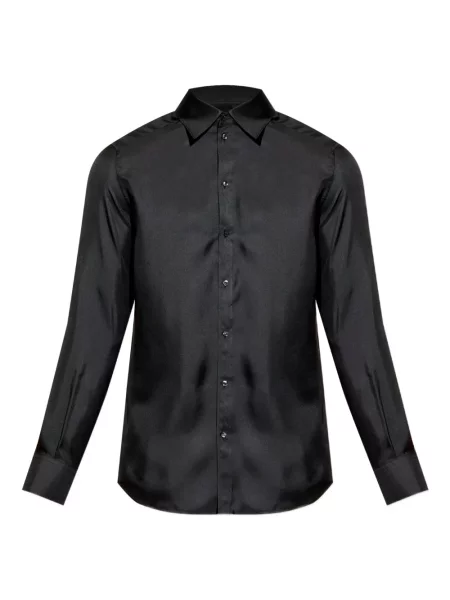 Cămașă Dolce & Gabbana de mătase lungă negru