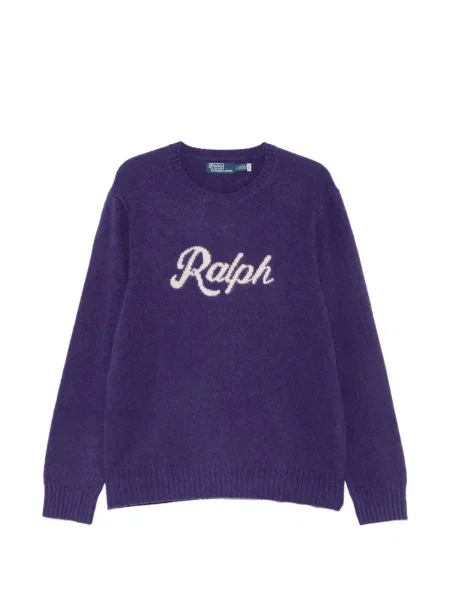 Пуловер Polo Ralph Lauren с кръгло деколте бродиран с качулка черно