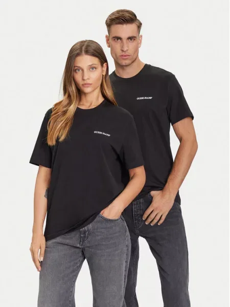 GUESS JEANS Marškinėliai / balta juoda