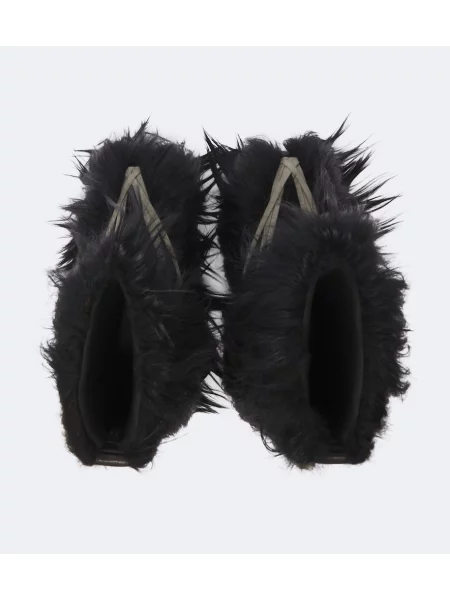 Botine Rick Owens din piele de oaie negru